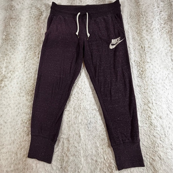 Nike Sportswear Club Fleece Joggers Sweatpants Small Black Speckled Drawstring - Picture 1 of 10